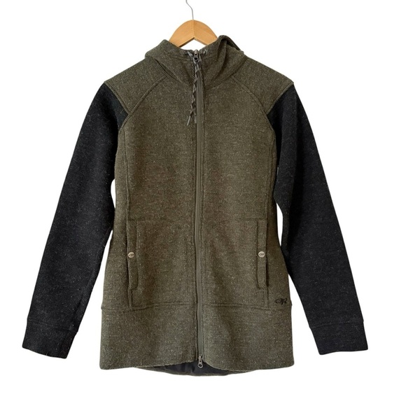 Outdoor Research Jackets & Blazers - Outdoor Research Womens Flurry Jacket Small Forest Green Black Fleece Wool Warm